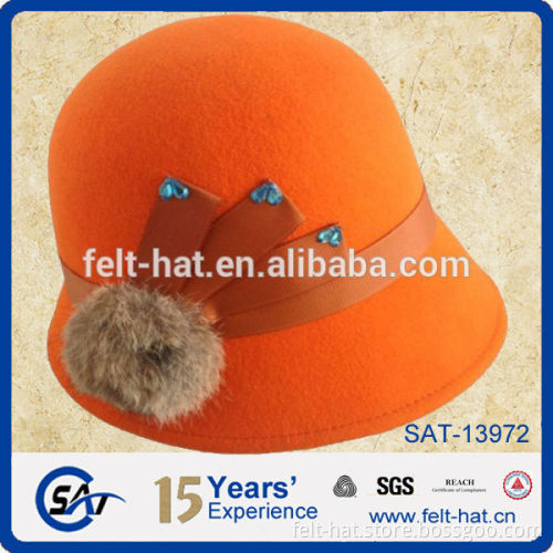 short brim wool felt hat dome bucket hats
